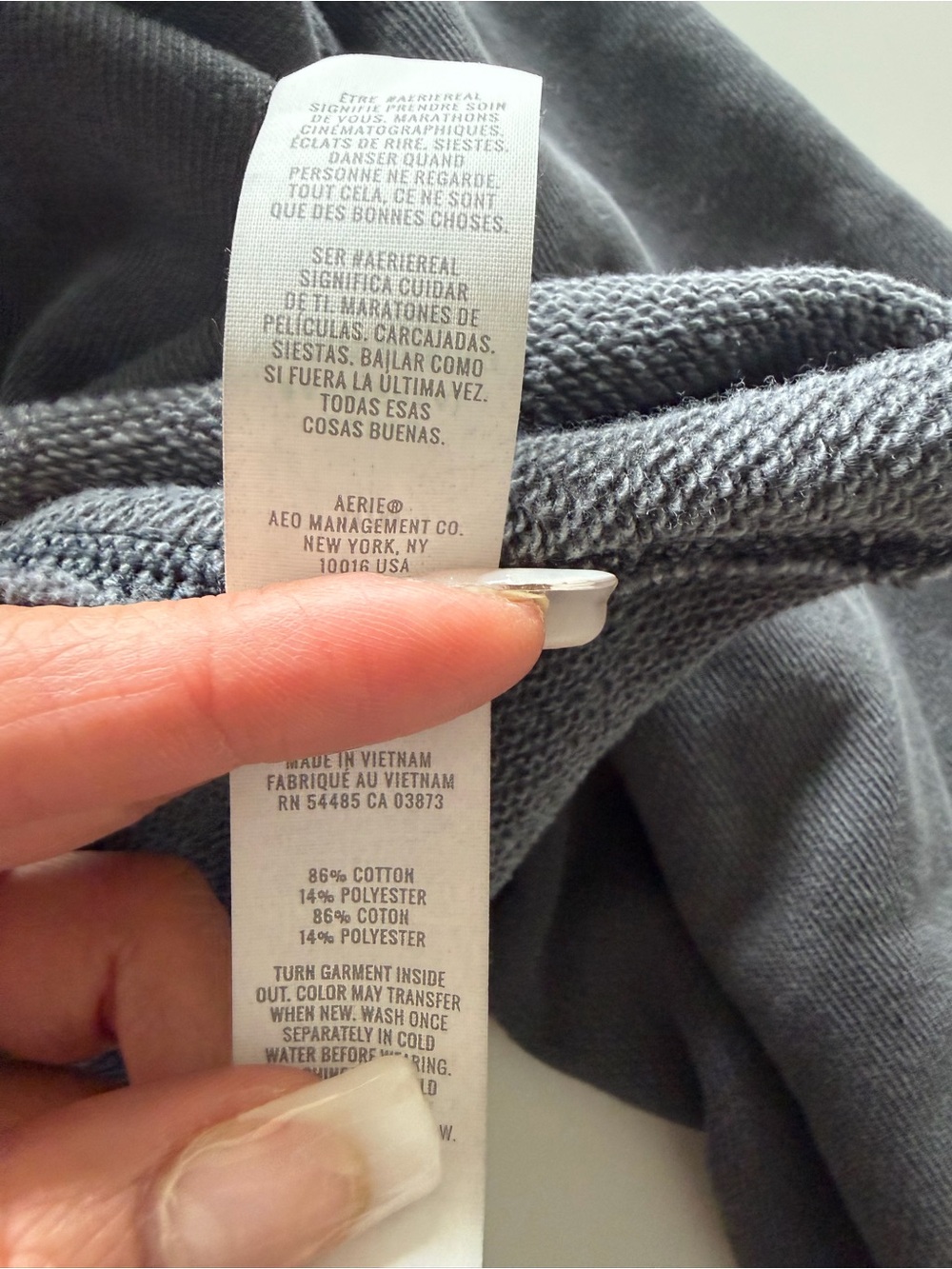 aerie Dark Charcoal Cropped Mock Neck Sweatshirt - Picture 4 of 4